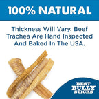 Best Bully Sticks Premium 12 Inch Beef Trachea for Dogs - 12 Count (Pack of 1) - All-Natural, Grain-Free, Single-Ingredient, Promotes Dental Health