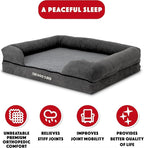 The Dog’s Bed, Medium Grey Plush Memory Foam, Pain Relief: Arthritis, Hip & Elbow Dysplasia, Post Surgery, Lameness, Supportive, Calming, Washable Cover, Veterinary Approved