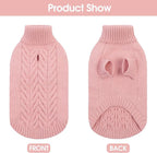 Dog Sweaters for Large Dogs Classic Turtleneck Dog Christmas Sweater Thick Warm Pullover Female Puppy Pet Stretch Knitwear Fall Winter Clothes with Leash Hole(Pink, XL)