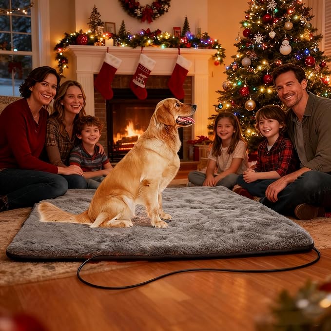 Heated Dog Bed Dog Heating Pad,Outdoor Doghouse Indoor Bed,Continuous High & Low Heater for Small Medium Pet Cat Puppy Puppies Chew Proof