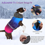 Dogcheer Warm Dog Coat, Waterproof Dog Winter Jacket Christmas Puppy Cold Weather Coats with Buckle, Reflective Adjustable Pet Snow Jacket for Small Medium Large Dogs - Gradient Blue-red, XL