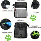 Dog Treat Pouch - 3 Ways to Wear Treat Pouches for Pet Training and 2 Pieces Clicker Taining for Dogs, Dog Training Treat Pouch Bag and Dog Clicker for Training with Waist Belt Shoulder Strap - Black