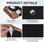 BEAUTYZOO Winter Dog Vest Coat with Harness Built in, Warm Puppy Jacket for Small Medium Dogs, Lightweight Cold Weather Small Dog Coat, Fleece Puffer Vest Windproof Snowproof Pet Clothes, Black
