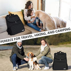 BAGLHER Dog Travel Bag, Airline Approved Pet Supplies Backpack, Dog Travel Backpack with 2 Silicone Collapsible Bowls and 2 Food Baskets, Black