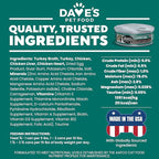 Dave's Pet Food Grain Free Wet Cat Food Gravy (Turkey & Giblets Dinner in Gravy), Made in USA Naturally Healthy Canned, Added Vitamins & Minerals, 5.5 oz Cans (24 Pack)