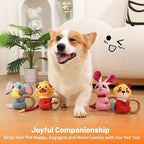 4-Pack Puppy Teething Toys, Dog Squeaky Toy to Keep Them Busy, Stuffed Toy with TPR Ring, Durable Dog Chew Toys for Small Breed
