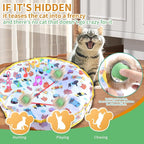 Interactive Cat Toys Fast Rolling Ball in Play Pouch, Motion Activate Chirping Cat Toy Hide and Seek Mouse Catching Game, 28 Inch Play Pouch