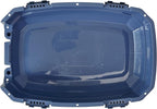 Amazon Basics 2-Door Top-Load Hard-Sided Cat Pet Travel Carrier, 19.0" L x 12.6" W x 10.0" H, Gray & Blue