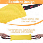 ToLanbbt Dog Tug Toy Bite Jute Pillow Pull Toy with 2 Strong Handles Perfect for Tug of War, Puppy Interactive Play, Tear Resistant Bite Training for Small Medium Large Dogs (Bright Yellow-Footprint)