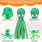 Vinsot 6 Pack Dog Squeaky Toys Octopus No Stuffing Crinkle Plush Dog Toys Durable Interactive Cute Chew for Puppy (Colorful)