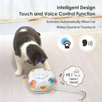 ORSDA Cat Toys for Indoor Cats, 4 in 1 Interactive Automatic Kitten Toys Hide and Seek with Mat, 8 Holes Mice Whack-A-Mole, Moving Wand Teaser Feathers,Rechargeable Electric Exercise Kicker Kitty Toy