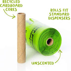 PLANET POOP Home Compostable Dog Poop Bags on Refill Rolls, 60 Un-Scented Pet Waste Bags, Thick Leakproof Plant-Based Doggy Bag, Cat & Dogs Supplies