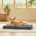 Bedsure Large Dog Bed for Crate - Comfy Flat Pet Beds with Removable Washable Cover, Orthopedic Egg Crate Foam Crate Mat, Suitable for Pet Up to 50 lbs