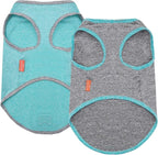 KYEESE 2 Pack Sun Protection Dog Shirts Quick Dry Soft Stretchy Dog T-Shirts with Reflective Label Tank Top Sleeveless Vest Pet Clothes for Small Medium Pet, Large, Grey+Blue