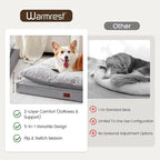 Orthopedic Dog Bed for Ctrate, Waterproof PillowTop Pet Bed for Medium Large Size Dogs, Egg-Crate Foam Dog Crate Mat with Removable Washable Cover, 2-Layers Kennel Pad 36"L x 27"W, Light Grey