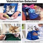 [Cozy Travel] Cat Carrier Pouch, Soft Cat Carrier for Small Cats, Kitten Carrying Bag, Restraint Bag for Nail Trimming, Vet Visits, Giving Meds, Car Travel -Dark Green