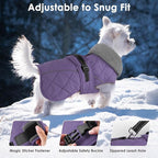 Dog Coat, Waterproof Dog Winter Jacket with Adjustable Buckle, Reflective Turtleneck Pet Snow Vest Warm Fleece Sweater for Small Medium Large Dogs - Purple, 3XL