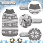 KOOLTAIL Cable Knit Dog Sweater Turtleneck, Cold Weather Pullover Classic Knitwear, Snowflake Pattern Thick Warm Winter Pet Clothes,Dog Christmas Sweater for Small Medium Large Dogs,Grey S