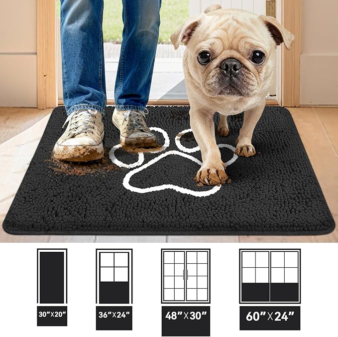 Super Absorbent Dog Door Mat, 30"*20“ Anti Slip Mat for Muddy Paws, Pet Rugs for Dirty Paws Washable That Absorbs Moisture and Dirt, for Dog Cage and Pet Resting Carpet