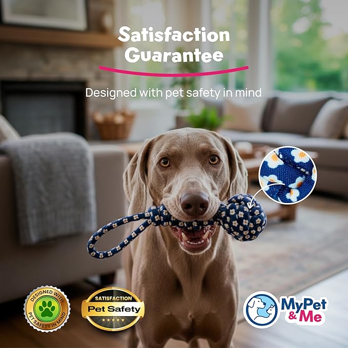 My Pet & Me – Durable Rope Dog Toy for Chewing, Tug of War, and Interactive Play – Perfect for Puppies and Active Dogs (13 Inch, Knotted Dog Rope Toy)