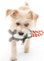 Dog Toys | Holiday Plush Toy Arctic Hare Stuffed Animal for Dogs | Small Eco Friendly Toy - Easy to Clean and Made from Non Toxic Materials