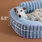 LE SURE Cute Dog Bed Medium Size Dog, Orthopedic Waterproof Medium Pet Beds with Sides, High Back Non-Slip Bottom and Egg-Crate Foam Pet Couch Sofa with Washable Removable Cover, Blue