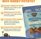 Gaines Family Farmstead Pumpkin & Sweet Potato Dog Bones – 6 oz Bag, Natural, Grain-Free Dog Treats for Digestive Health & Immunity – High-Fiber, Vitamin-Rich Chews, Made in USA