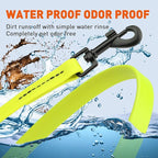 Dogline Biothane Waterproof Dog Leash Strong Coated Nylon Webbing with Black Hardware Odor-Proof Easy to Clean High Performance for Small or Large Dogs Made in USA 2 ft Lead, Safety Yellow