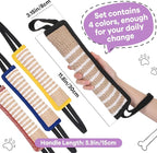Kacctyen 4 Pcs Dog Tug Toys, Jute Pillow Pull Toy with 2 Strong Handles Tug of War Interactive Play Puppy Training Equipment for Medium to Large Dogs, 4 Colors(Dark Color)