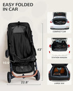 Dog Stroller for Large & Medium Dogs (20–132 lbs), Pet Stroller for 2 Small Dogs, Extra Large Heavy Duty, Foldable & Ventilated