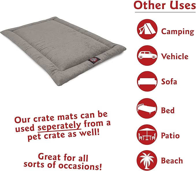 Majestic Pet Orthopedic Memory Foam Dog Crate Mat - Plush Pet Bed Pad for Crates & Kennels | USA Crafted | 30"x21" Villa Vintage