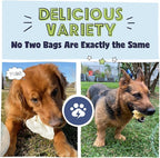 Pawstruck Bizarre Bargain Bag Assorted Natural Dog Chew Treats - Animal Ears, Jerky, Bones, Hooves, Beef Straps - Long Lasting Rawhide Alternative for Chewers, All Breeds - 1 lb, Packaging May Vary