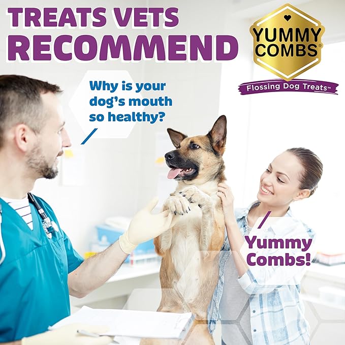 Yummy Combs Dog Dental Treats – Vet VOHC Approved – Delicious Chicken Protein – Removes Tartar with Cleaning Comb Shape – Dental Dog Treats for Extra Small Dogs (12oz, 48 Count)