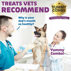 Yummy Combs Dog Dental Treats – Vet VOHC Approved – Delicious Chicken Protein – Removes Tartar with Cleaning Comb Shape – Dental Dog Treats for Large Dogs (12oz, 9 Count)