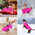 Dogcheer Dog Coat, Waterproof Dog Jacket with Harness, Reflective Adjustable Puppy Winter Coat with Zipper, Christmas Snow Jacket Clothes for Small Medium Large Dogs - Pink 3XL