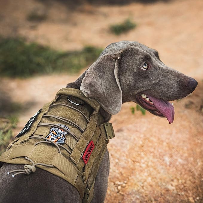 OneTigris Tactical Dog Harness Vest,No-Pull Service Dog Vest with Hook & Loop Panels,Adjustable Dog Vest Harness for Walking Hiking Training(CamoColor,XS)