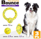 Dog Balls, 3Pcs Chew Toys Tennis Ball for Aggressive, Chewers Durable Teething Molar Tug Dog Toys, Interactive Fetch Balls Gift Set for Large Medium Dogs and Puppies, Durable Tug Toy, Yellow