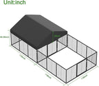 Outdoor Dog Kennel with Dog Fence for Medium/Small Dogs Anti-Rust Coating Cage with Roof All Weather Resistant Dog House with Double Locks