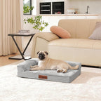 Orthopedic Dog Bed Medium Size Dog, Memory Foam Pet Bed for Small and Medium Dogs, Washable Removable Cover, Nonskid Bottom, Waterproof, 30x20x6 Inches, Light Grey
