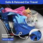 Cat Carrier Pouch, Bonding Care & Stress-Free Calm, Soft Cat Carrier Bag for Adult Cats 10–20 lbs, Restraint Bag for Vet Visits, Grooming & Everyday Care – Klein Blue