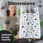 T Shirt Bags - Paw Print Bags - 100 Pack - Thank You Shopping Bag Cat or Dog Paw Print Design Plastic T-Shirt Bag 22" L x 12" W x 7"