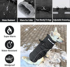 Malier Dog Coat, Reflective Dog Jacket Waterproof Windproof Puppy Cold Weather Coats with Harness Built in, Winter Extra Warm Pet Coat Fleece Vest for Small Large Pets and Puppy (Black, Small)
