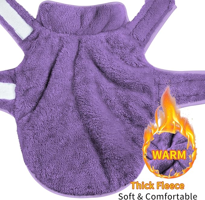 Malier Dog Winter Coat, Reversible Fleece Dog Cold Weather Coats, Windproof Warm Snow Puppy Jacket Vest Pet Clothes for Small Medium Large Dogs (Purple, Small)