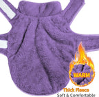 Malier Dog Winter Coat, Reversible Fleece Dog Cold Weather Coats, Windproof Warm Snow Puppy Jacket Vest Pet Clothes for Small Medium Large Dogs (Purple, X-Large)
