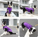 Warm Fleece Dog Coats with Durable Harness Buitl in D-Ring,Waterproof Puppy Jacket for Small Dogs,Dog Vest for Cold Winter,Purple XS