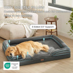 Bedsure XXL Orthopedic Dog Bed for Extra Large Dogs - Washable Giant Dog Cat Bed Waterproof, Comfort Dogs Couch Sofa with Washable Removable Cover, Pet Bed with Nonskid Bottom, Dark Grey, 52"