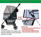 ROODO Escort 3 Wheel Dog Cat Pet Stroller for Small/Medium Dogs Cats Best Lightweight Foldable Portable Compact Jogger All Terrain Travel Pet Gear System Puppy Doggie Bunny Kitty Stroller(Grey)