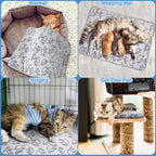 2 Pcs Large Self Warming Cat Pad Self Heating Cat Mat Bed Dog Crate Pet Blankets Thermal Heated Bed Mat for Outdoor Indoor Newborn Kittens Puppies Dog(Paw Print,24 x 18)