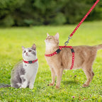 PAWCHIE Cat Harness with Leash and Collar Set - Escape Proof Adjustable H-shped Cat Harness with Star and Moon Pattern Glow in The Dark for Kitty Outdoor Walking