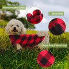 KAMA BRIDAL Spring Autumn Winter Coat Pullover Fleece Vest for Cats Small and Medium Dogs Thin Sweater Red & Black Plaid (Red, XS)